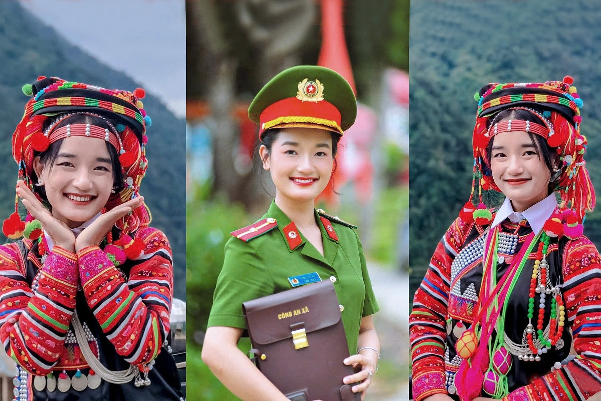 Khi nữ thiếu úy nói chuyện pháp luật với bà con bằng tiếng Hà Nhì