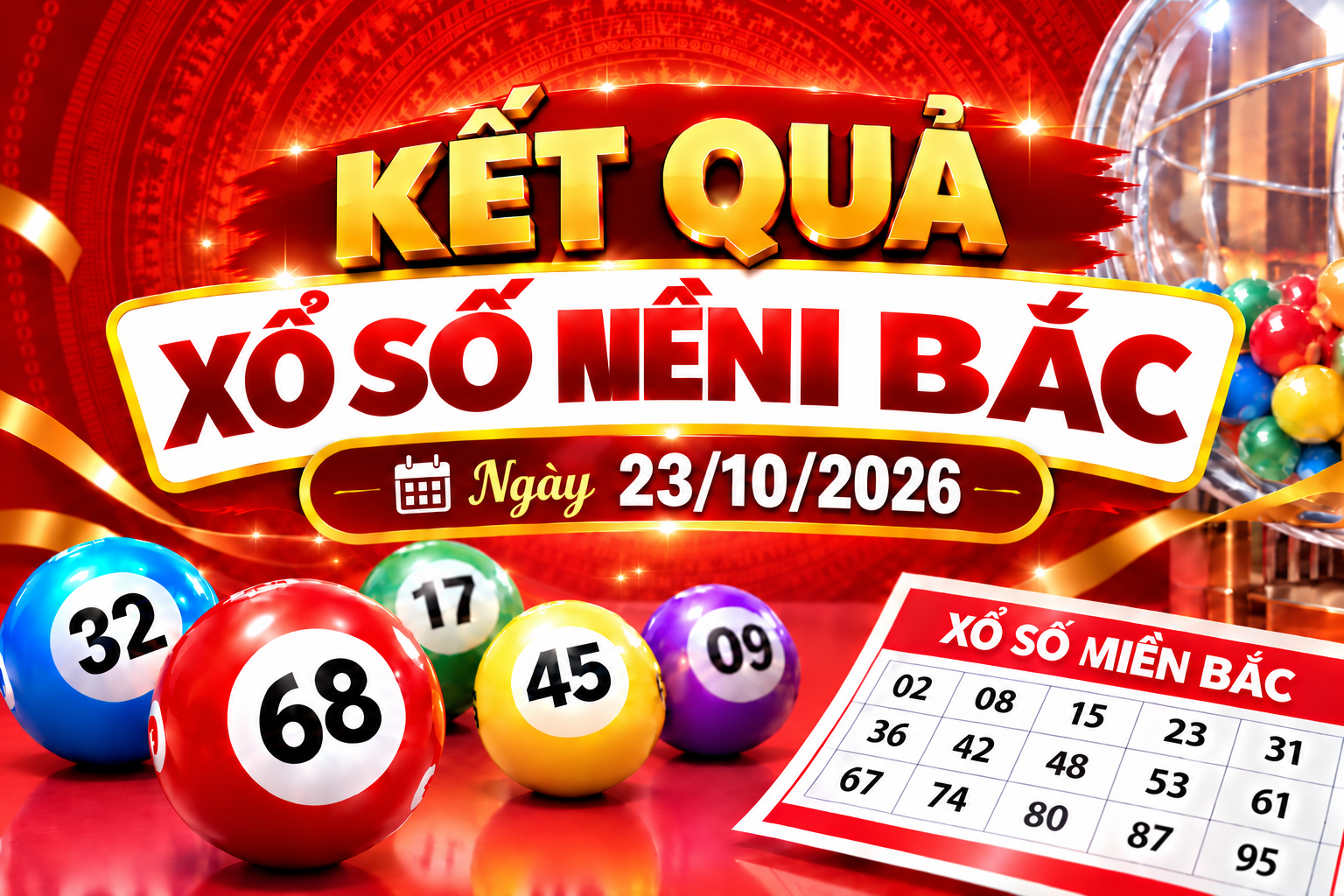 Kết quả xổ số miền Bắc hôm nay ngày 23/10/2026