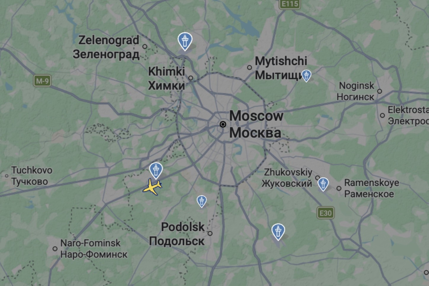 Tất cả sân bay ở Moscow đóng cửa do nguy cơ bị tấn công