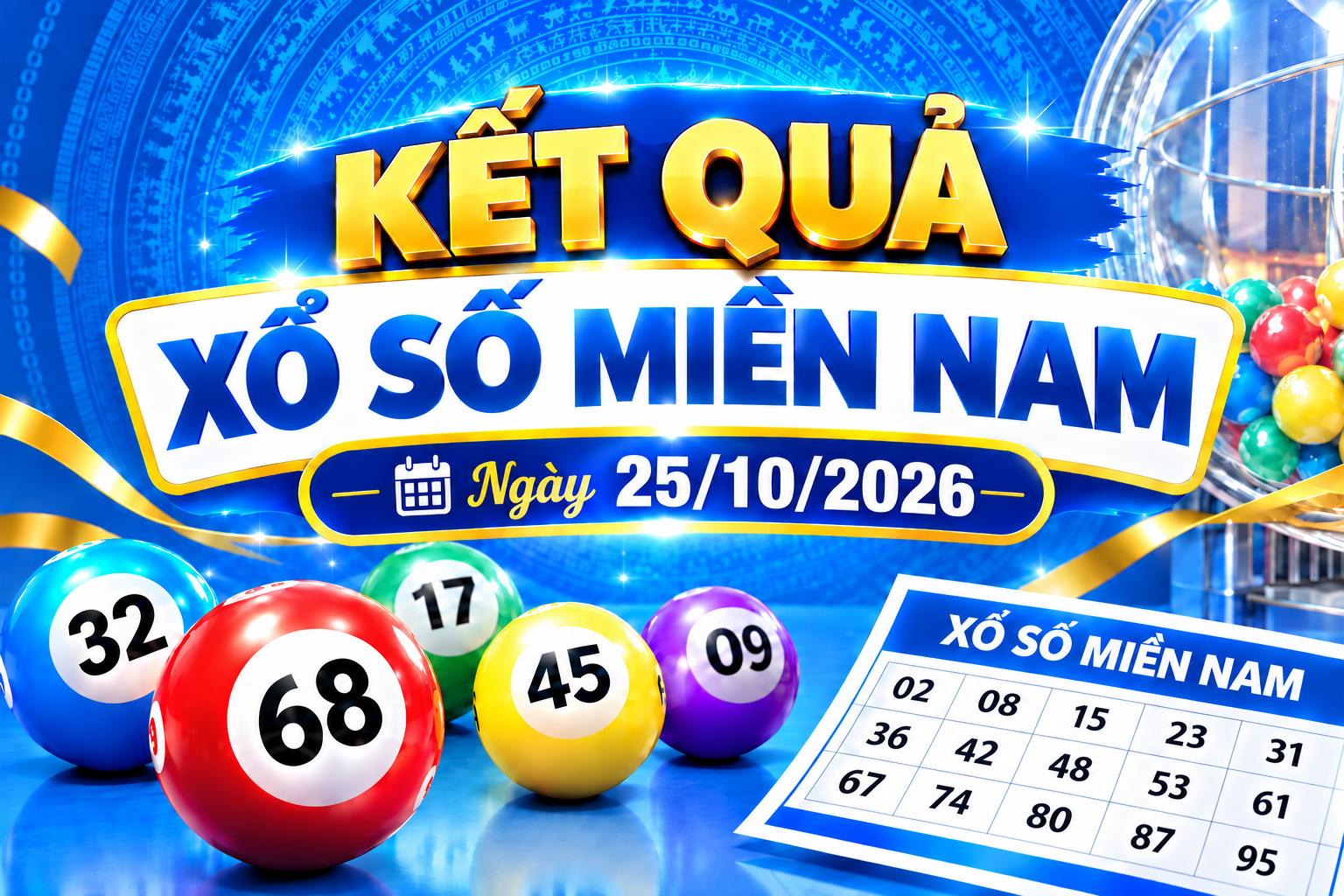 Kết quả xổ số miền Nam hôm nay ngày 25/10/2026