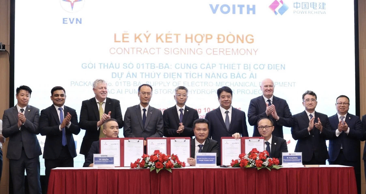Ký hợp đồng thiết bị cơ điện hơn 4.462 tỷ cho Thủy điện tích năng Bác Ái