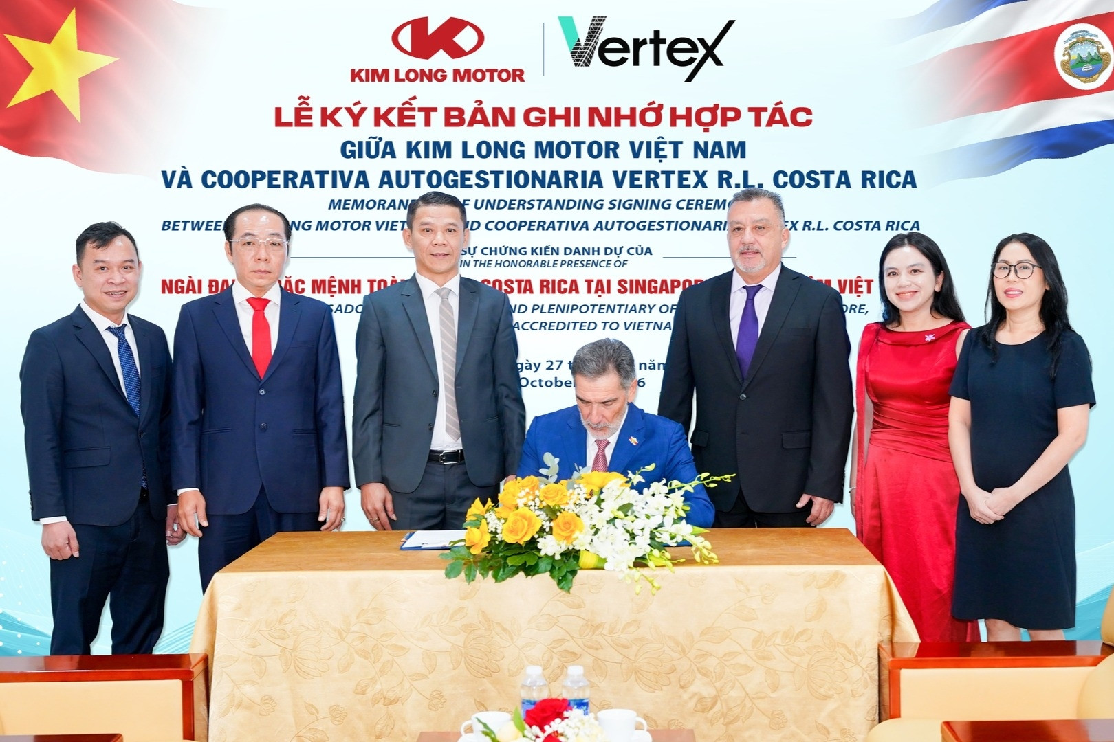 Kim Long Motor ký MOU với đối tác Costa Rica, mở rộng thị trường sang Trung Mỹ