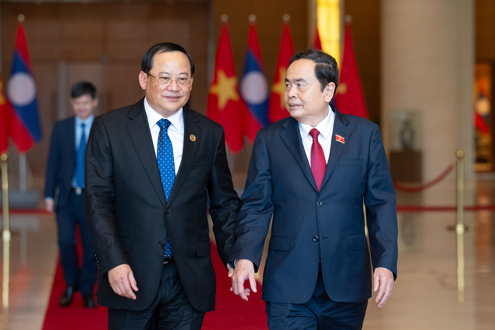 Chủ tịch Quốc hội Trần Thanh Mẫn và Chủ tịch Quốc hội Lào Sonexay Siphandone