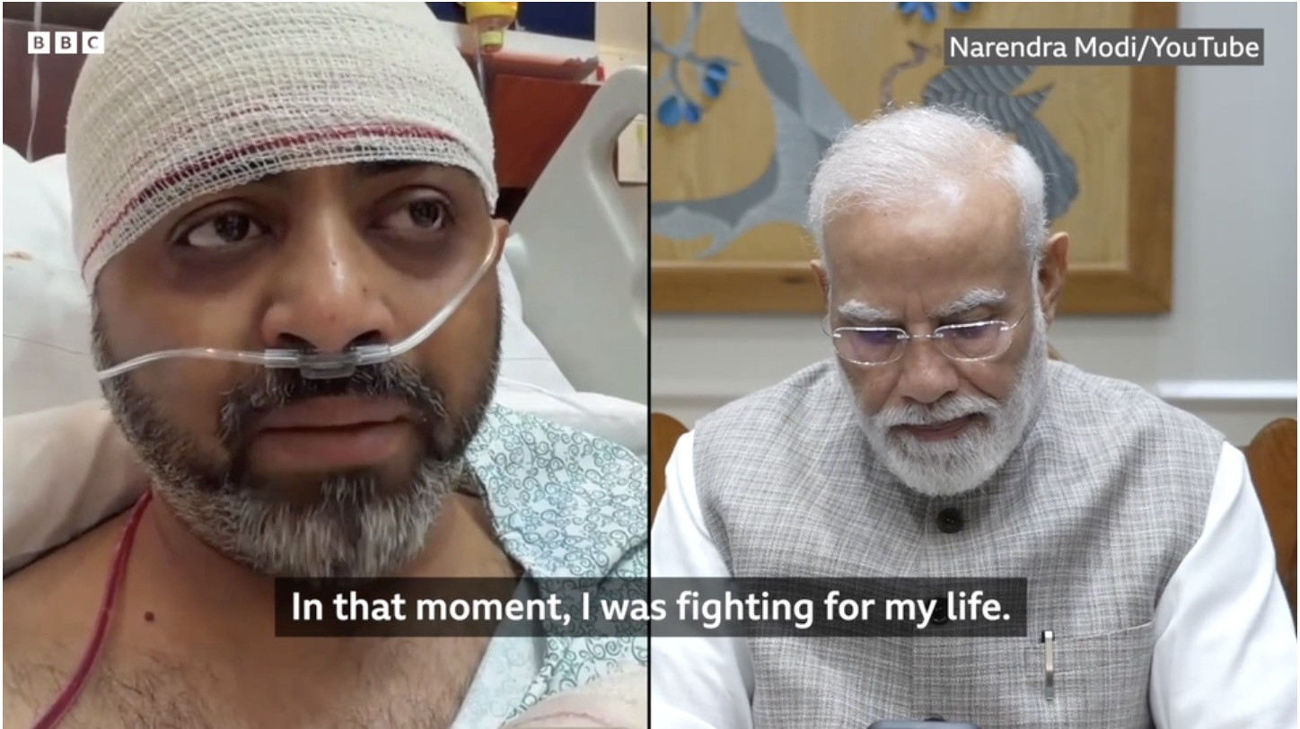 Cơ trưởng và Thủ tướng Ấn Độ. Ảnh: Narendra Modi/YouTube