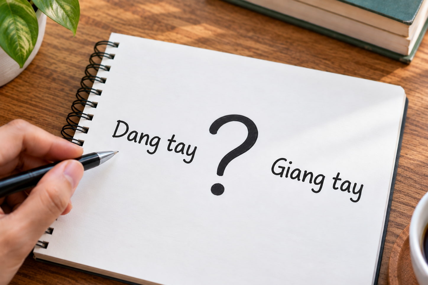 Dang tay hay giang tay viết đúng chính tả tiếng Việt?