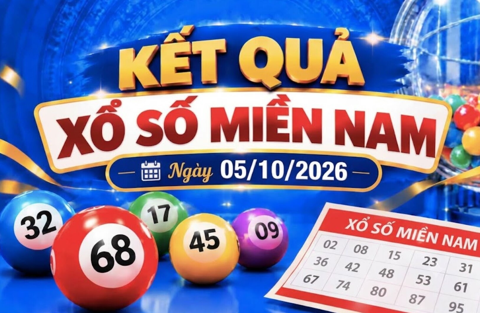 Kết quả xổ số miền Nam hôm nay ngày 05/10/2026