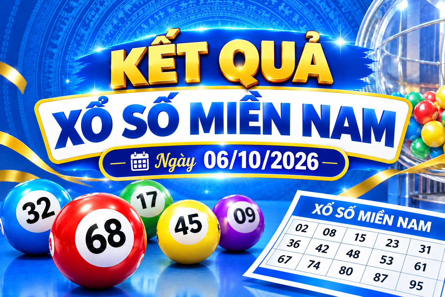 Kết quả xổ số miền Nam hôm nay ngày 06/10/2026