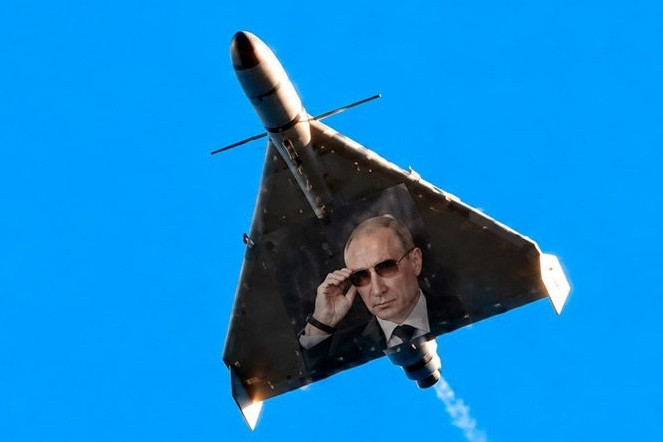 UAV Geran in hình Tổng thống Putin xuất hiện tại Kiev đúng ngày sinh nhật ông