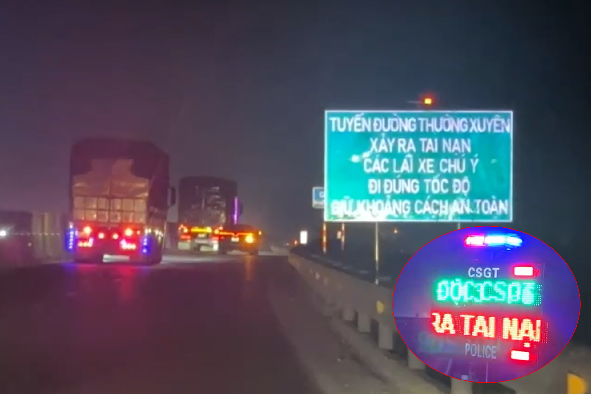 CSGT lắp bảng điện tử, đèn cảnh báo tại điểm đen tai nạn giao thông trên cao tốc