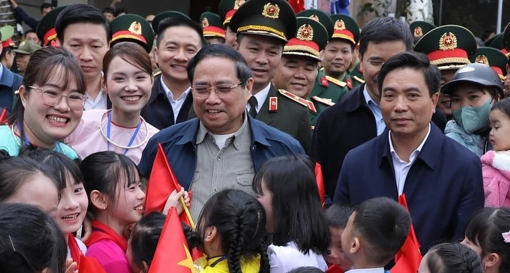 Thủ tướng Phạm Minh Chính dự lễ khởi công dự án trường liên cấp tại Thanh Hóa