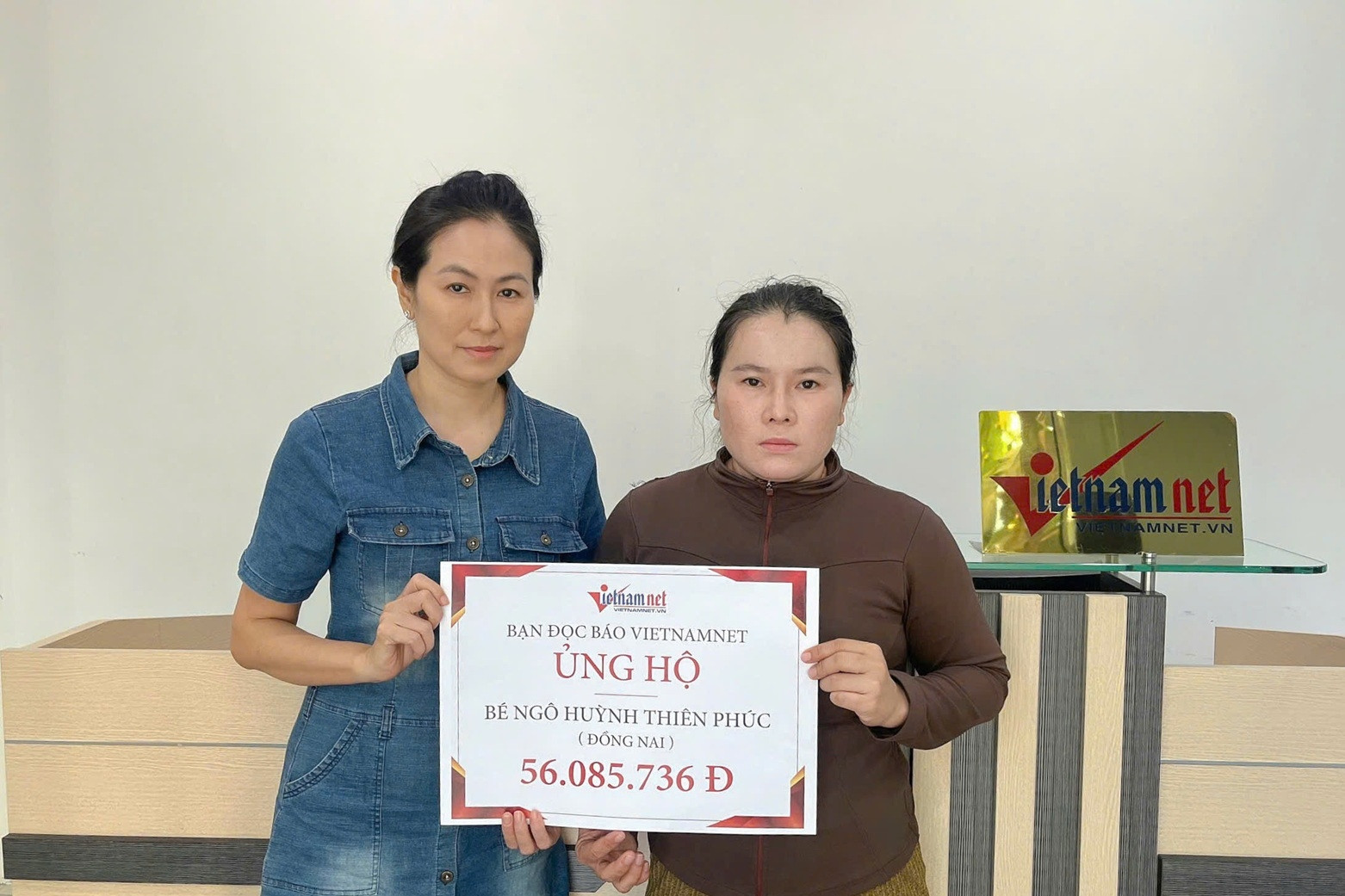 Bé Ngô Huỳnh Thiên Phúc mắc u não được bạn đọc giúp đỡ hơn 56 triệu đồng