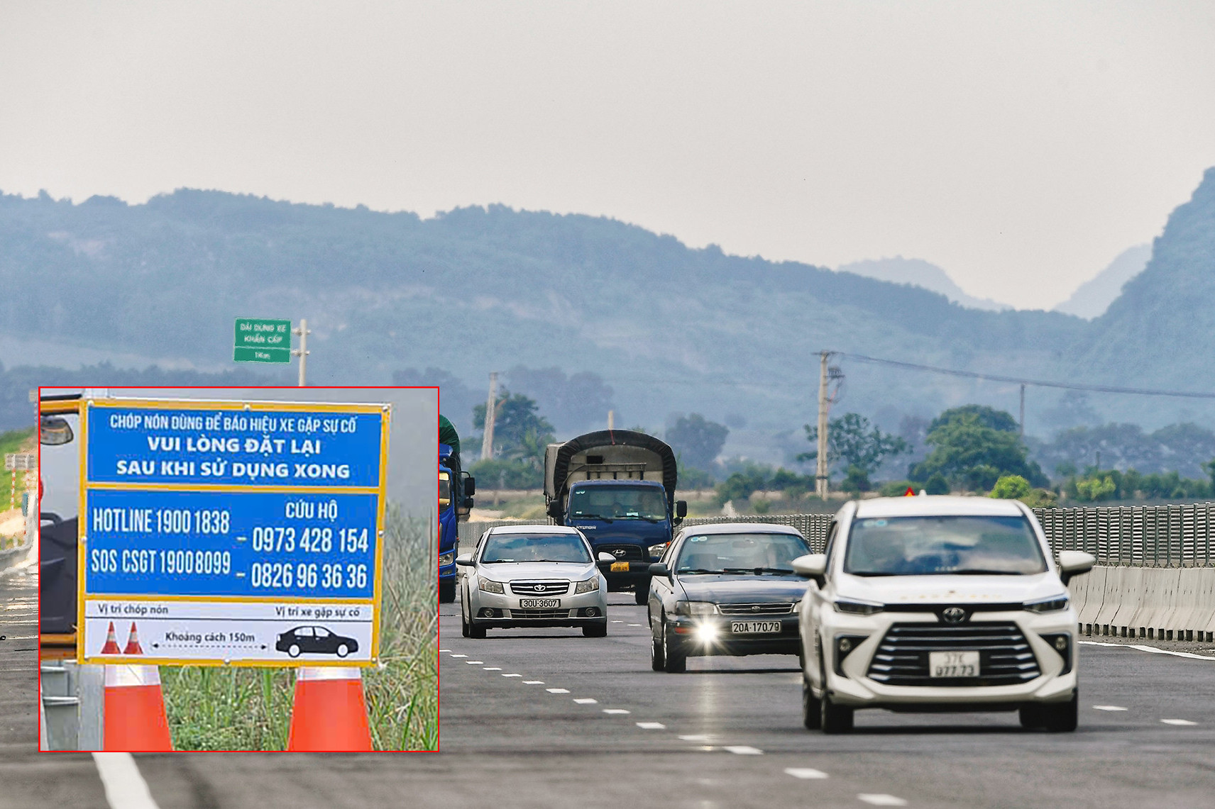 CSGT đặt 400 chóp cảnh báo dọc cao tốc Pháp Vân - Nghi Sơn