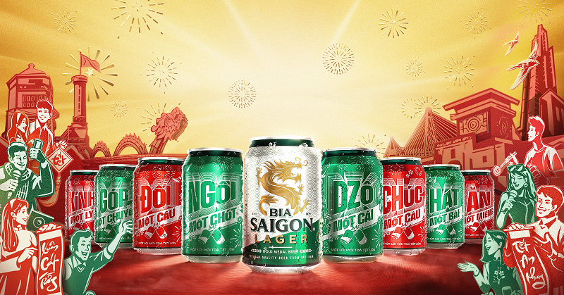 Bia Saigon 'tỏa Tết lớn' với bộ sưu tập lon 'lời mời' gắn kết tình thân