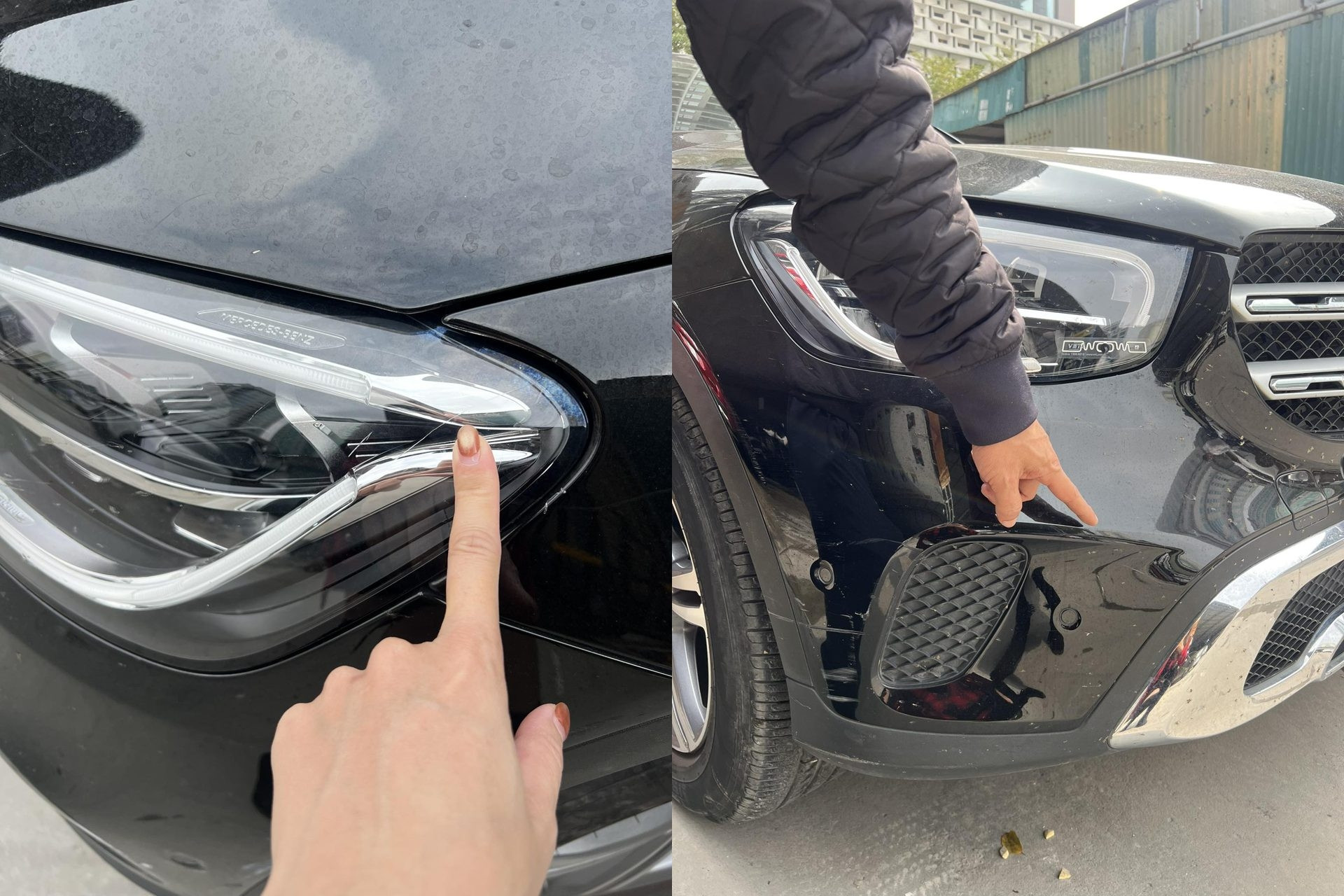 Công an thông báo chiếc Mercedes-Ben GLC 200 bị cào xước thiệt hại hơn 56 triệu