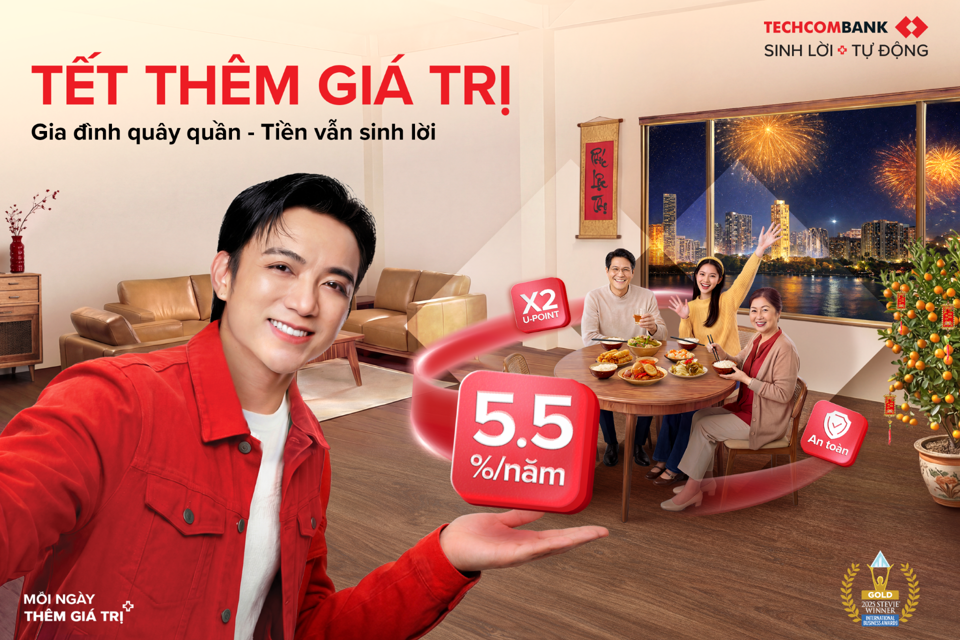 Tối ưu từng đồng tiền nhàn rỗi dịp Tết với Techcombank Sinh Lời Tự Động