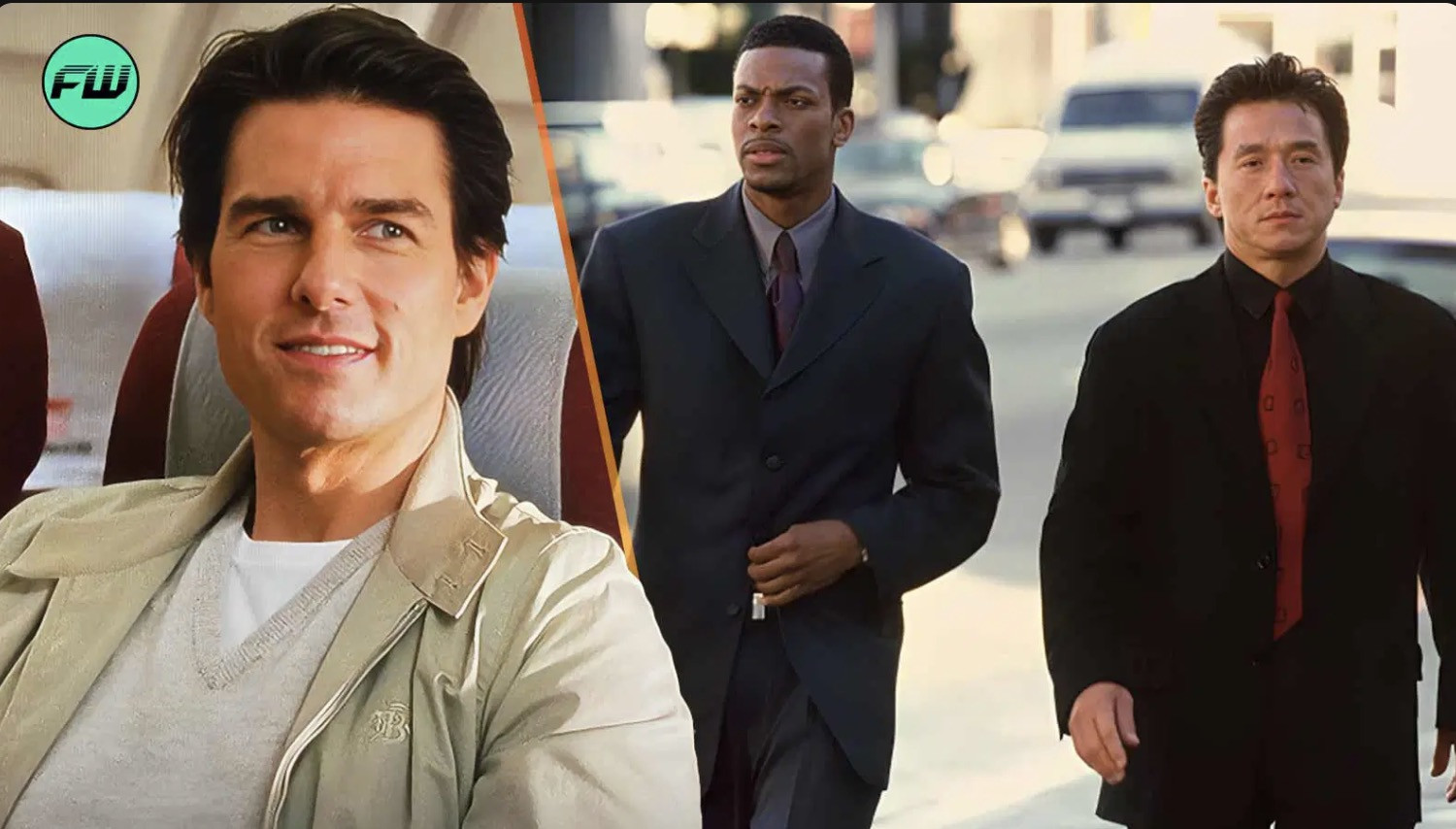 Diễn viên Tom Cruise, Jackie Chan (ngoài cùng trái và phải). Ảnh: Fandomwire