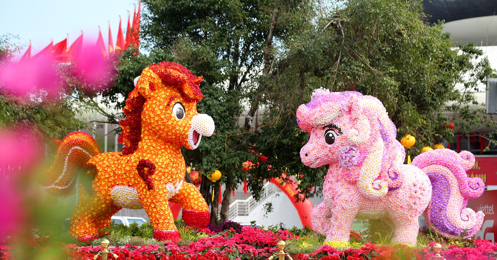 Đại lộ hoa bên vịnh Hạ Long rực rỡ sắc màu, hút khách du xuân