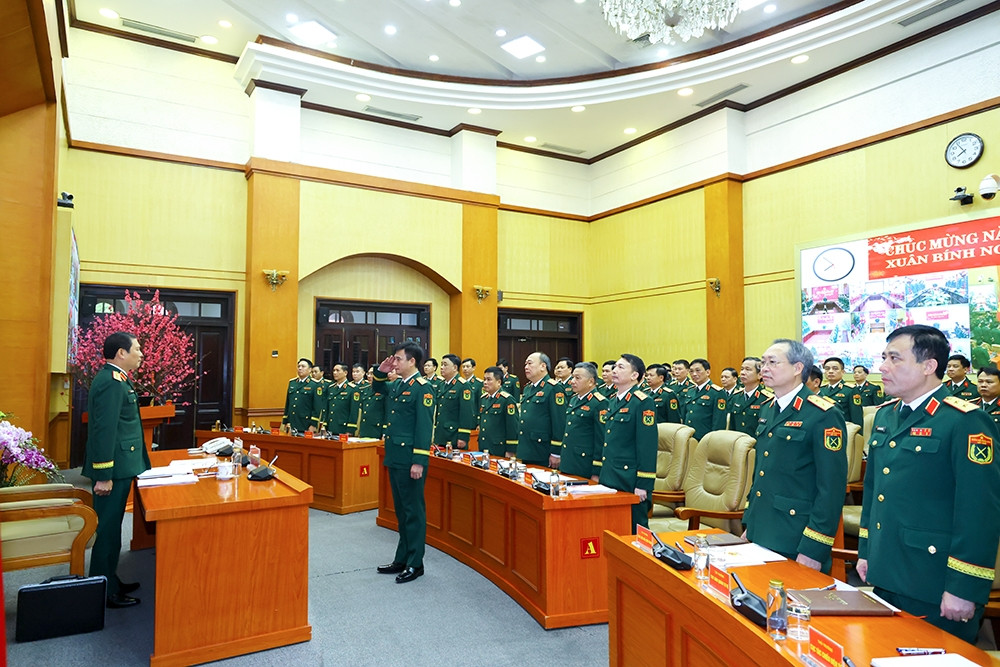 Đại tướng Nguyễn Tân Cương chủ trì giao ban đầu Xuân toàn quân