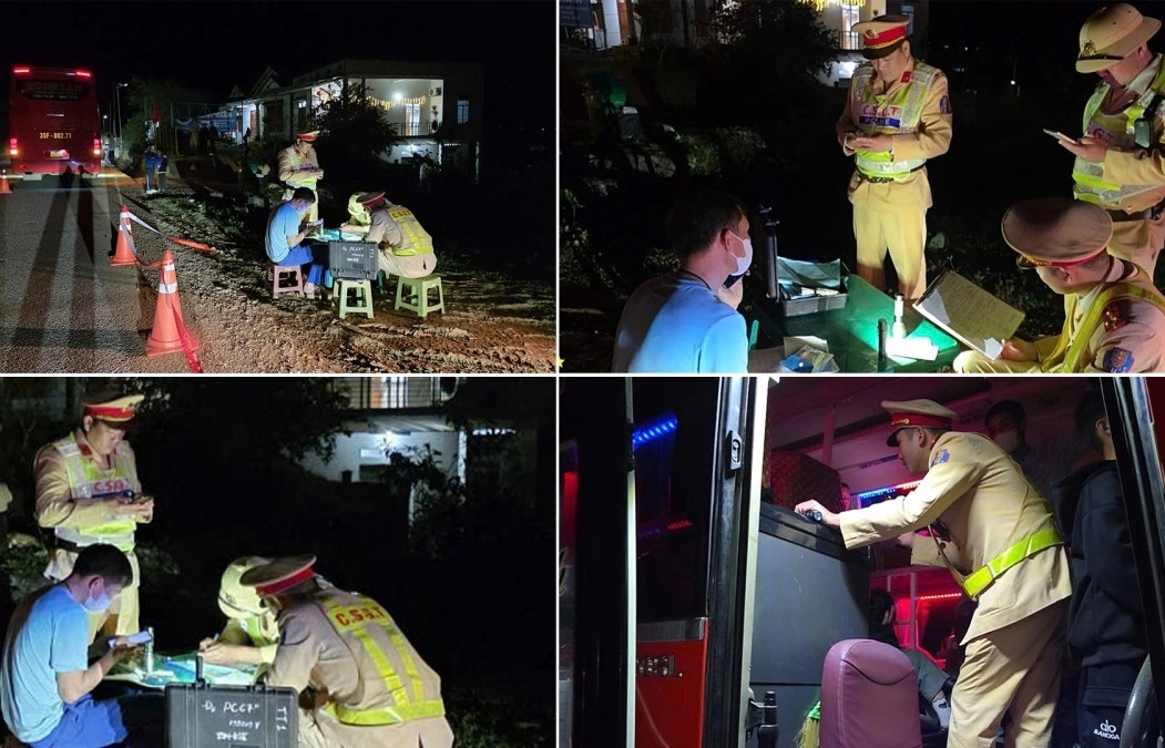 CSGT Thái Nguyên xử lý xe khách 43 chỗ 'nhồi nhét' 63 người