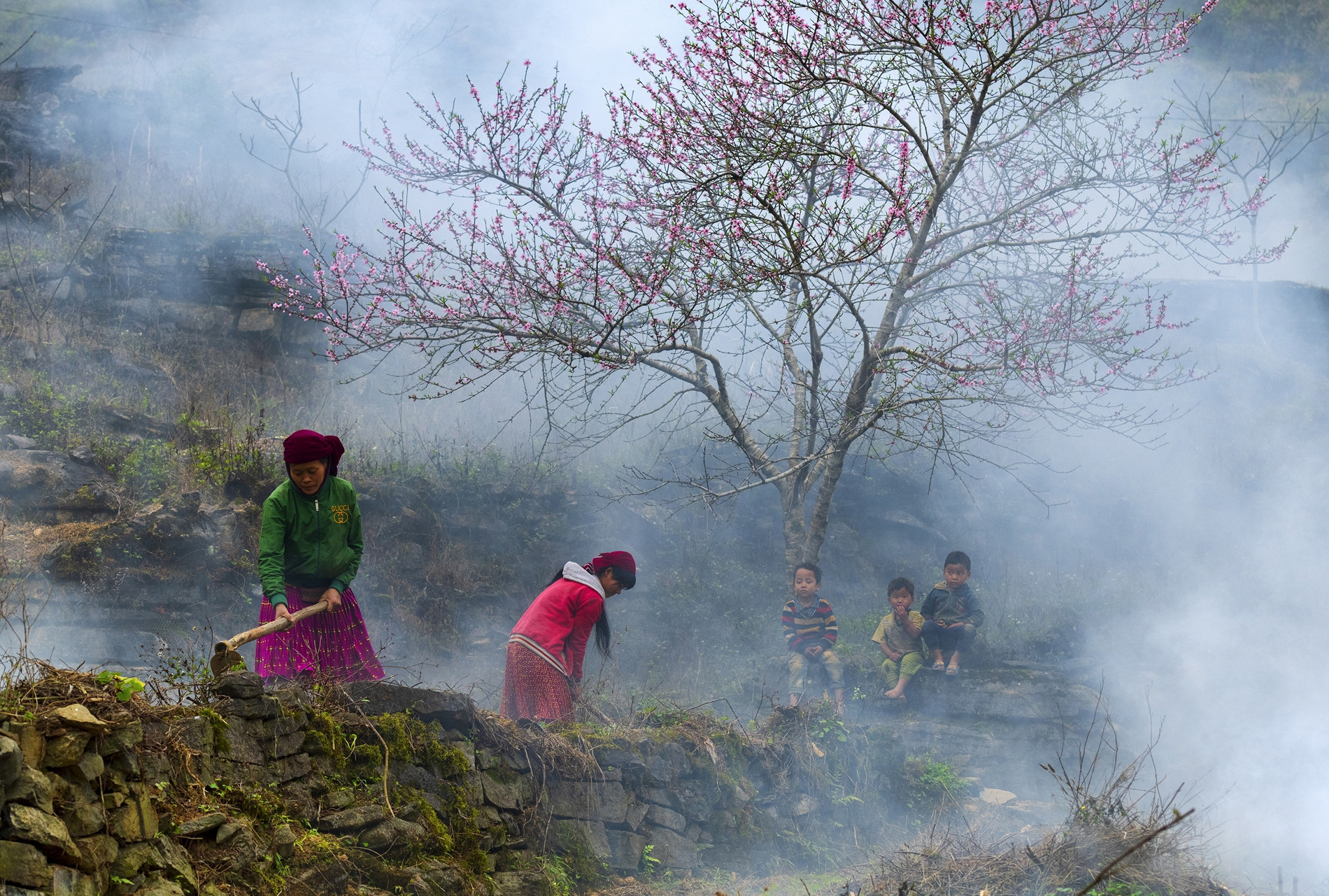  Xuân về vá rào đá 