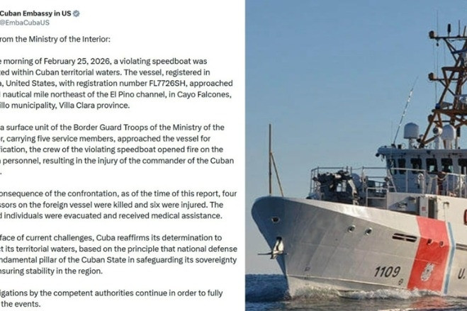 Tuần duyên Cuba bắn hạ 4 tay súng trên tàu cao tốc treo cờ Mỹ