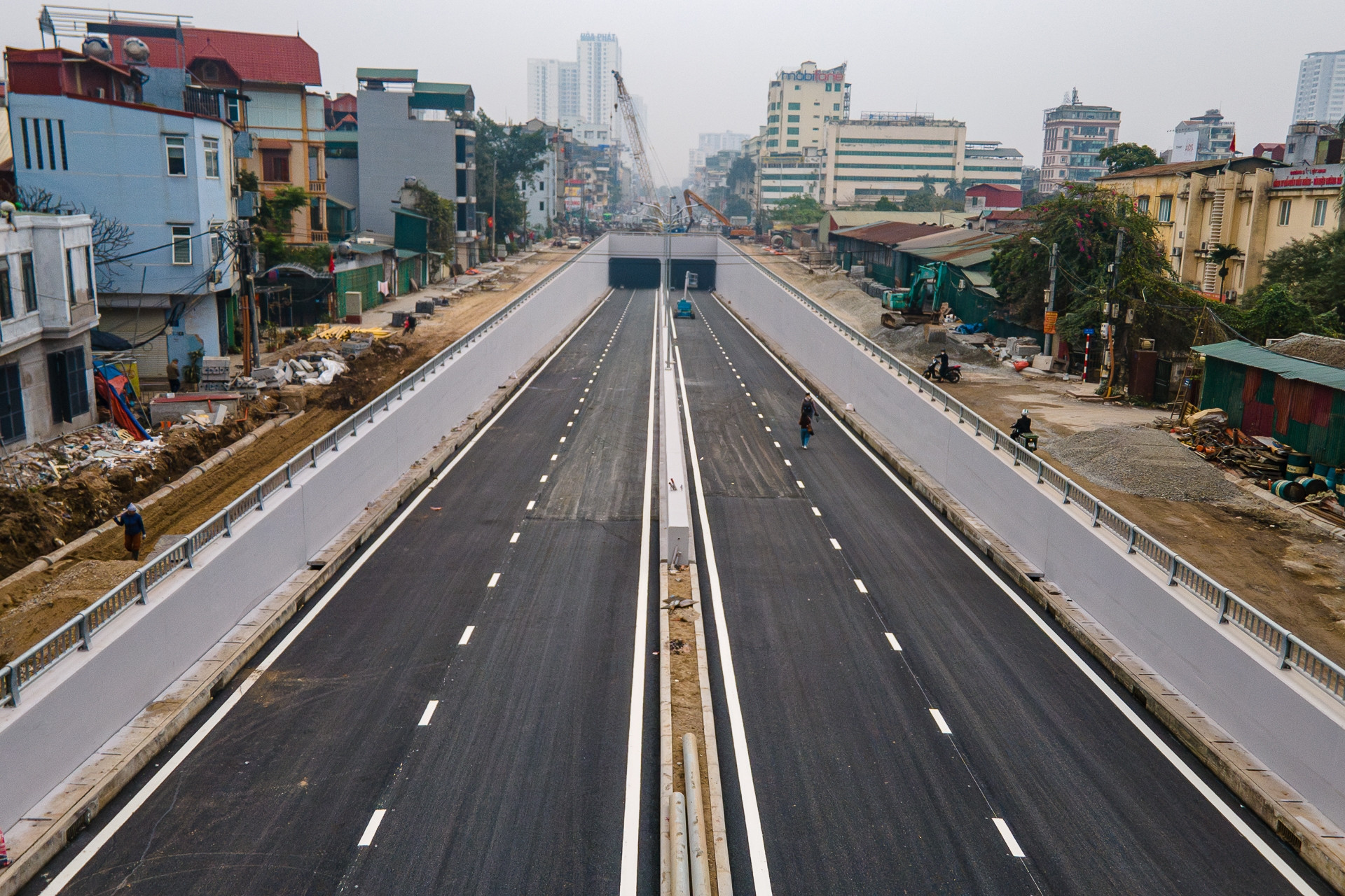 Hình ảnh hầm chui gần 800 tỷ đồng ở Hà Nội trước ngày thông xe