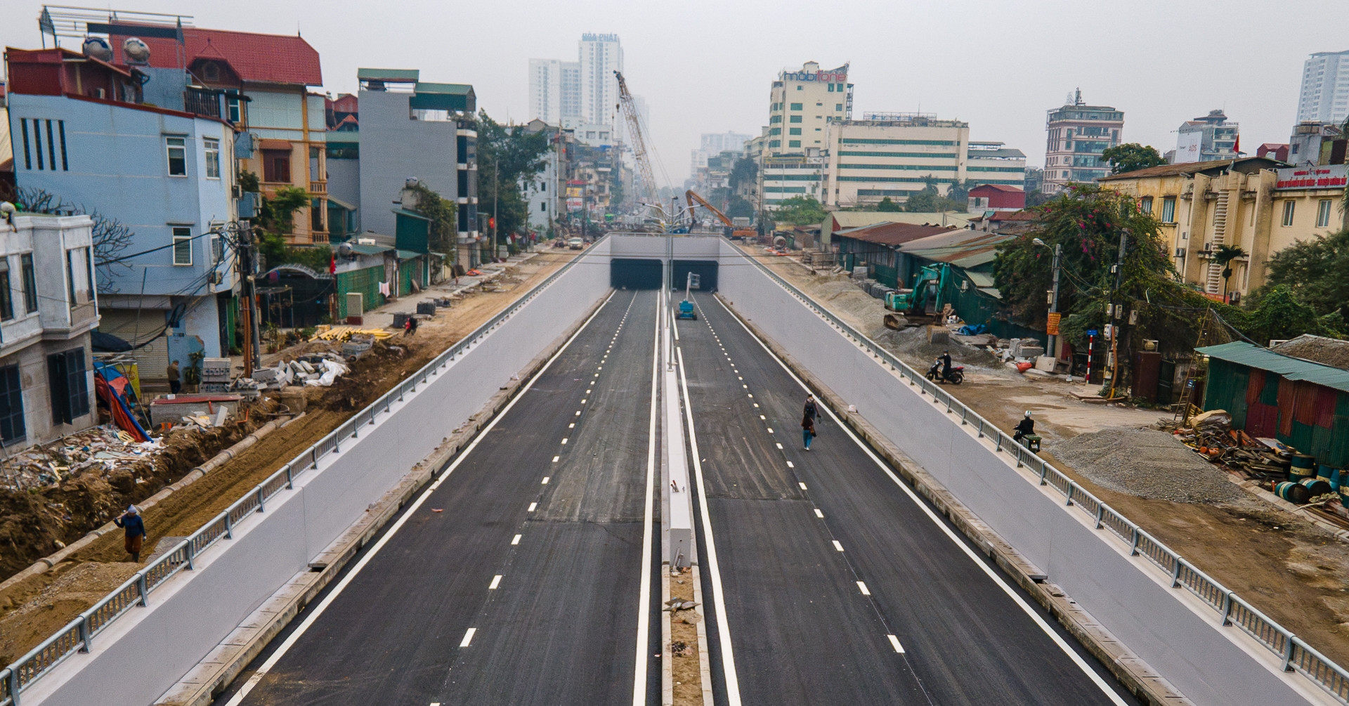 Hình ảnh hầm chui gần 800 tỷ đồng ở Hà Nội trước ngày thông xe