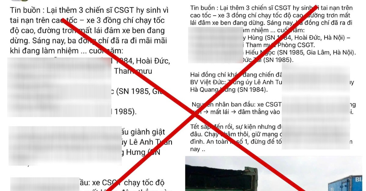 Công an Hà Nội bác thông tin &amp;apos;thêm 3 chiến sĩ CSGT hy sinh trên cao tốc&amp;apos;