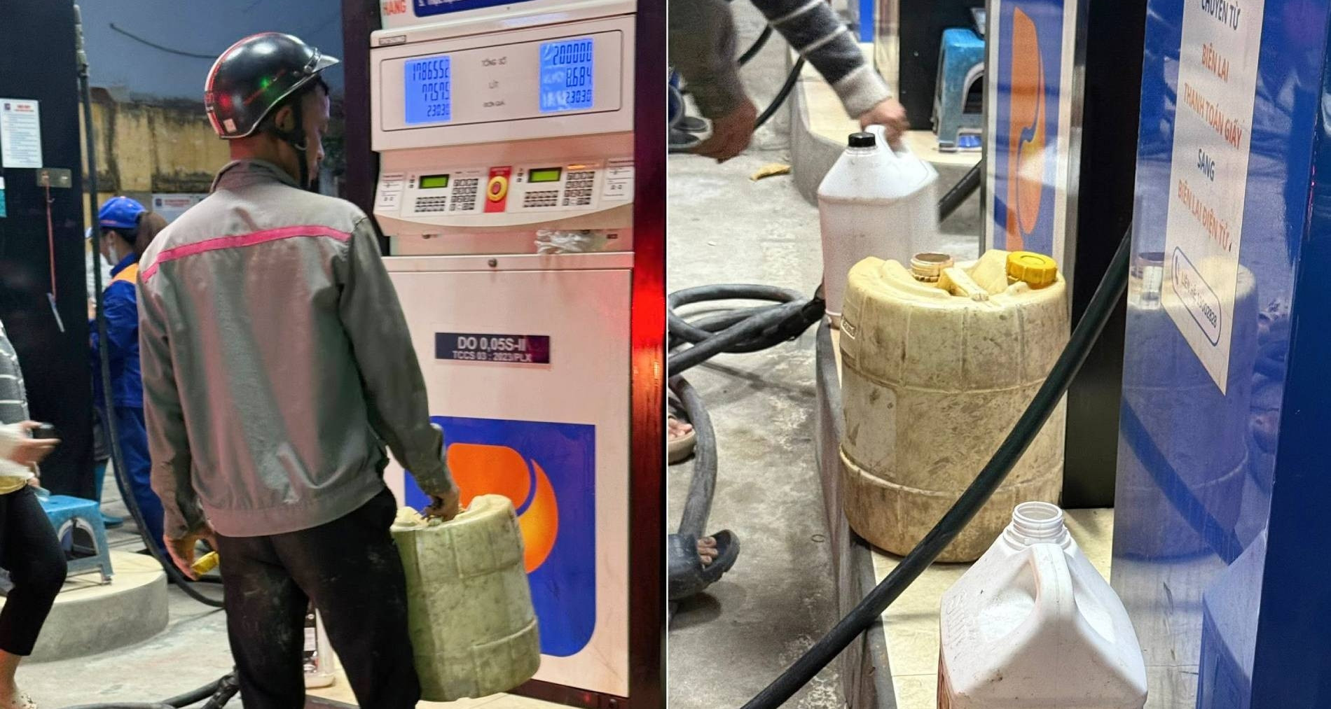 Tài xế xe tải, máy công trình 'kêu khó' vì phía cây xăng từ chối bán vào can