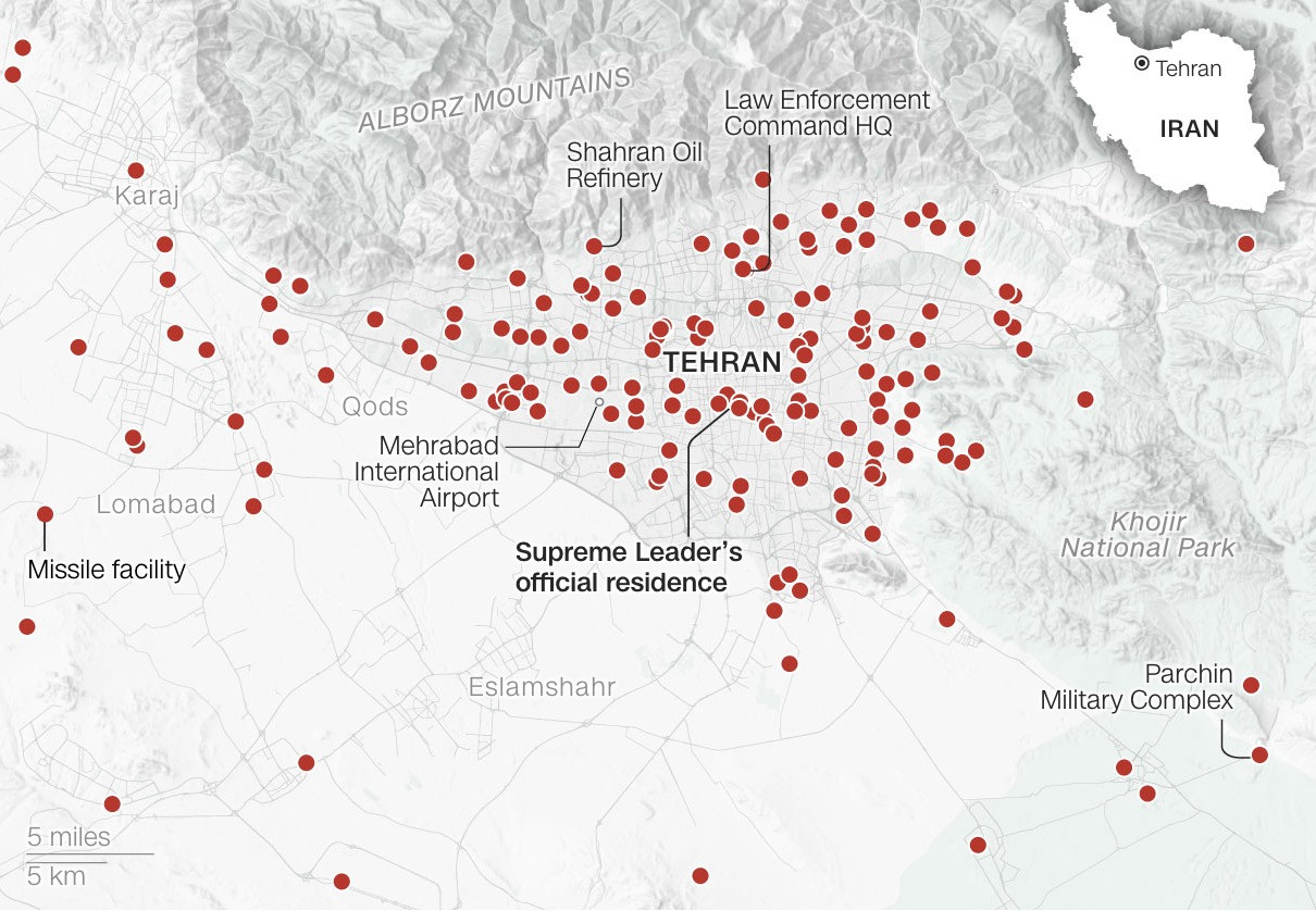 Iran. Các mục tiêu ở Iran bị tấn công. Ảnh: CNN