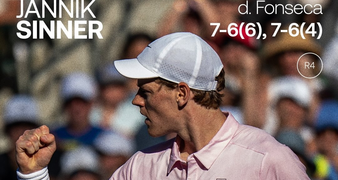 Sinner thắng căng thẳng, chạm trán Learner Tien ở tứ kết