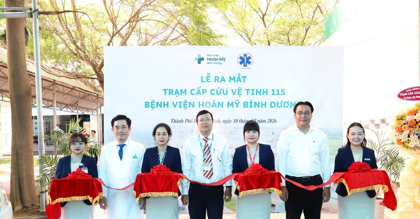 Bệnh viện Hoàn Mỹ Bình Dương ra mắt trạm cấp cứu vệ tinh 115