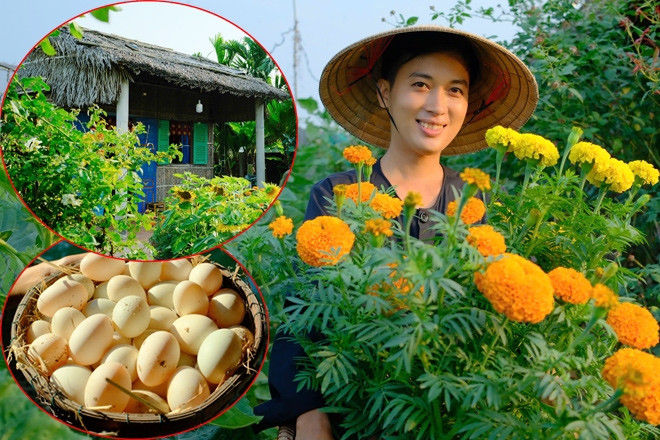 Chàng trai rời phố về quê dựng nhà lá 40m2, xây khu vườn đẹp mê mẩn