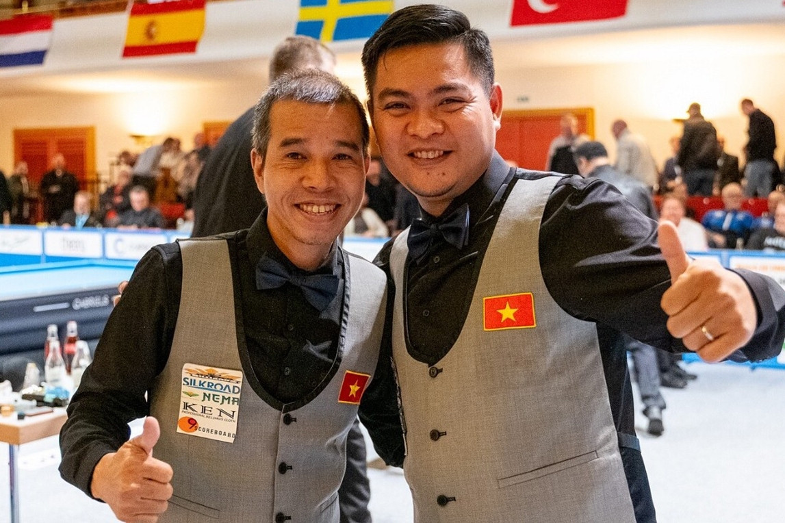 Trần Quyết Chiến và Thanh Tự vô địch Billiards carom 3 băng thế giới