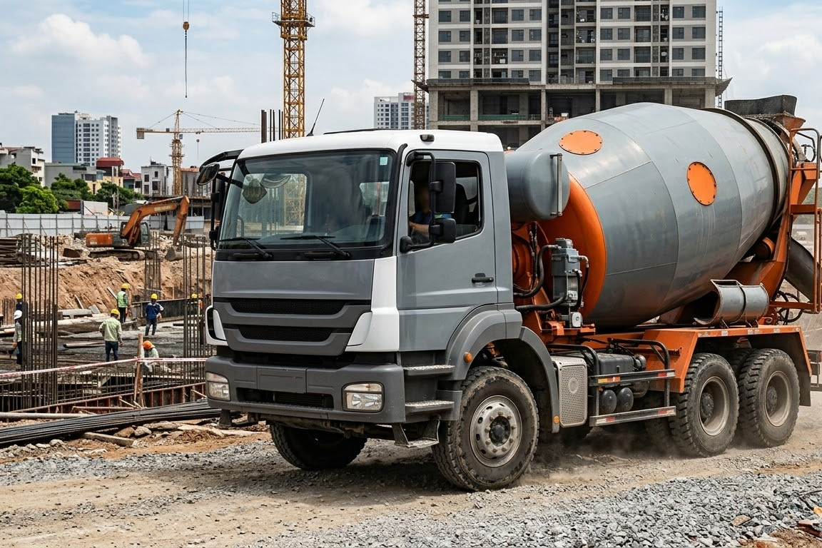 Tại sao khi chở bê tông, bồn chứa phải quay liên tục?