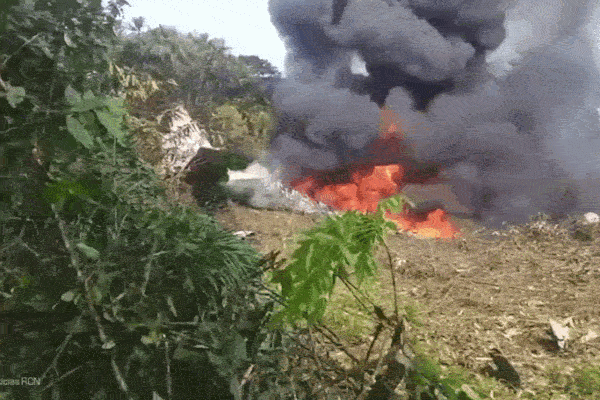 Hiện trường vụ rơi máy bay quân sự ở Colombia khiến 34 người thiệt mạng