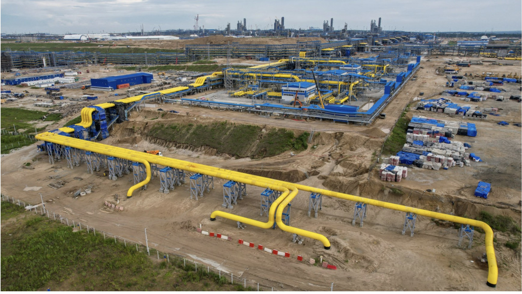 Cơ sở hạ tầng mặt đất của đường ống dẫn khí đốt Power of Siberia, vùng Amur, Nga. Ảnh: Sputnik