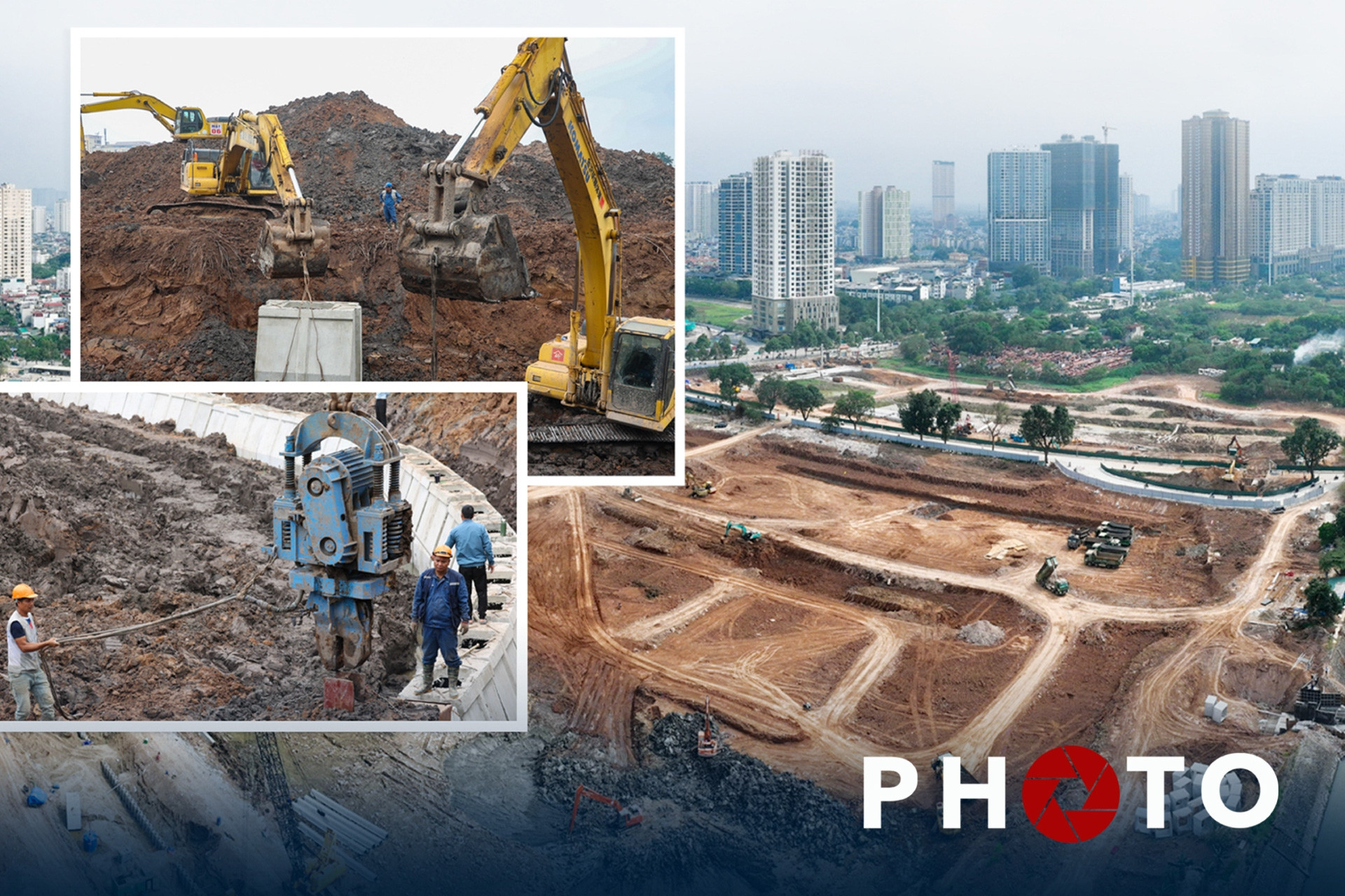 Toàn cảnh hồ chống ngập khẩn cấp tại Hà Nội