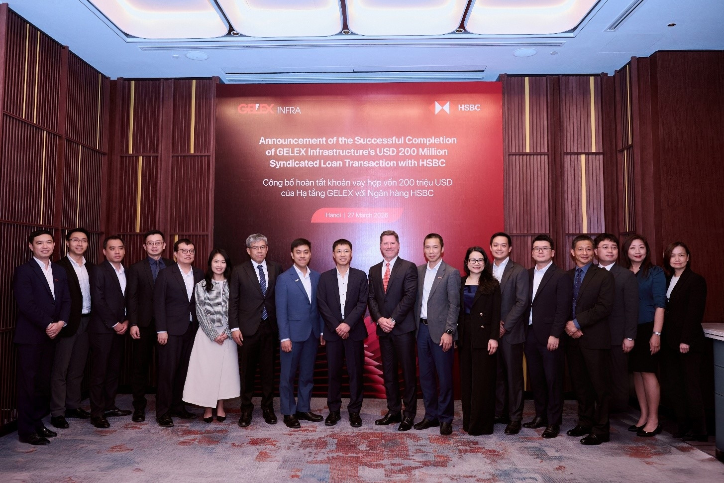 Hạ tầng GELEX công bố hoàn tất khoản vay hợp vốn 200 triệu USD với HSBC