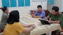 Nguyễn Thị K.T tại cơ quan Công an.jpg