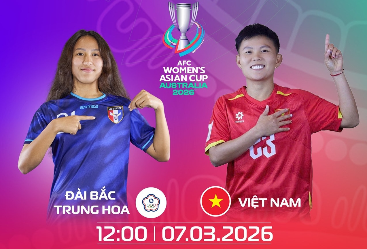 Link xem trực tiếp bóng đá nữ Việt Nam vs Đài Loan (TQ): VCK Asian Cup 2026