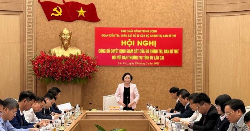 Công bố quyết định kiểm tra, giám sát đối với Ban Thường vụ Tỉnh ủy Lào Cai