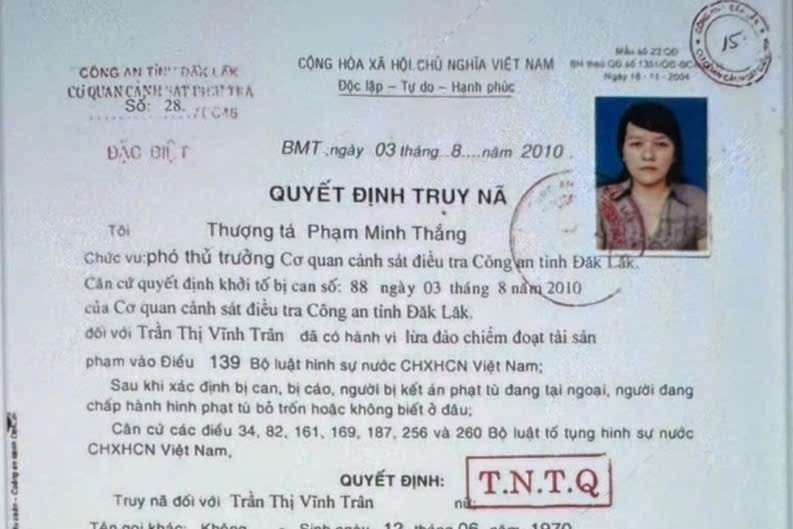 Truy nã nữ bác sĩ chiếm đoạt hơn 5 tỷ đồng, trốn suốt 16 năm
