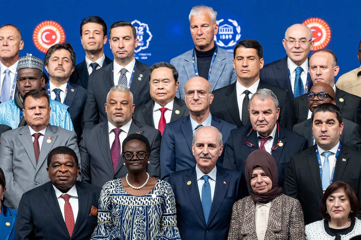 Chủ tịch Quốc hội Trần Thanh Mẫn cùng các Chủ tịch Quốc hội dự khai mạc IPU-152