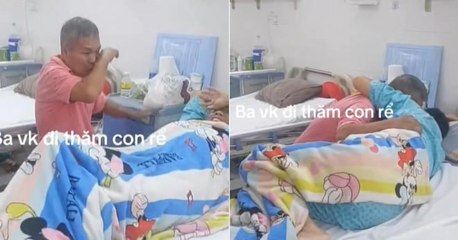 Người cha vượt 200km thăm con trai ốm nặng, khóc nức nở bên giường bệnh