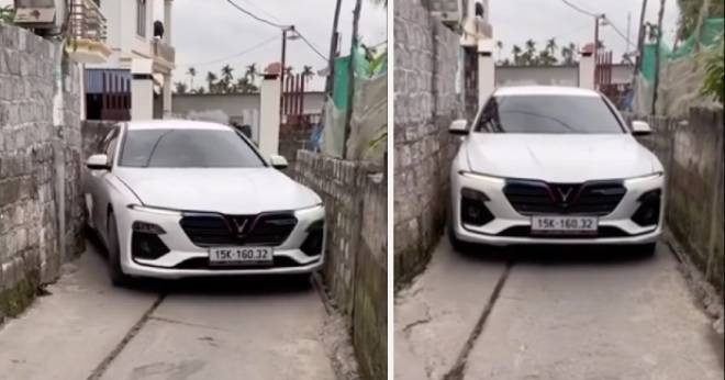 Tài xế VinFast Lux A luồn lách trong ngõ siêu hẹp, dân mạng trầm trồ kỹ năng