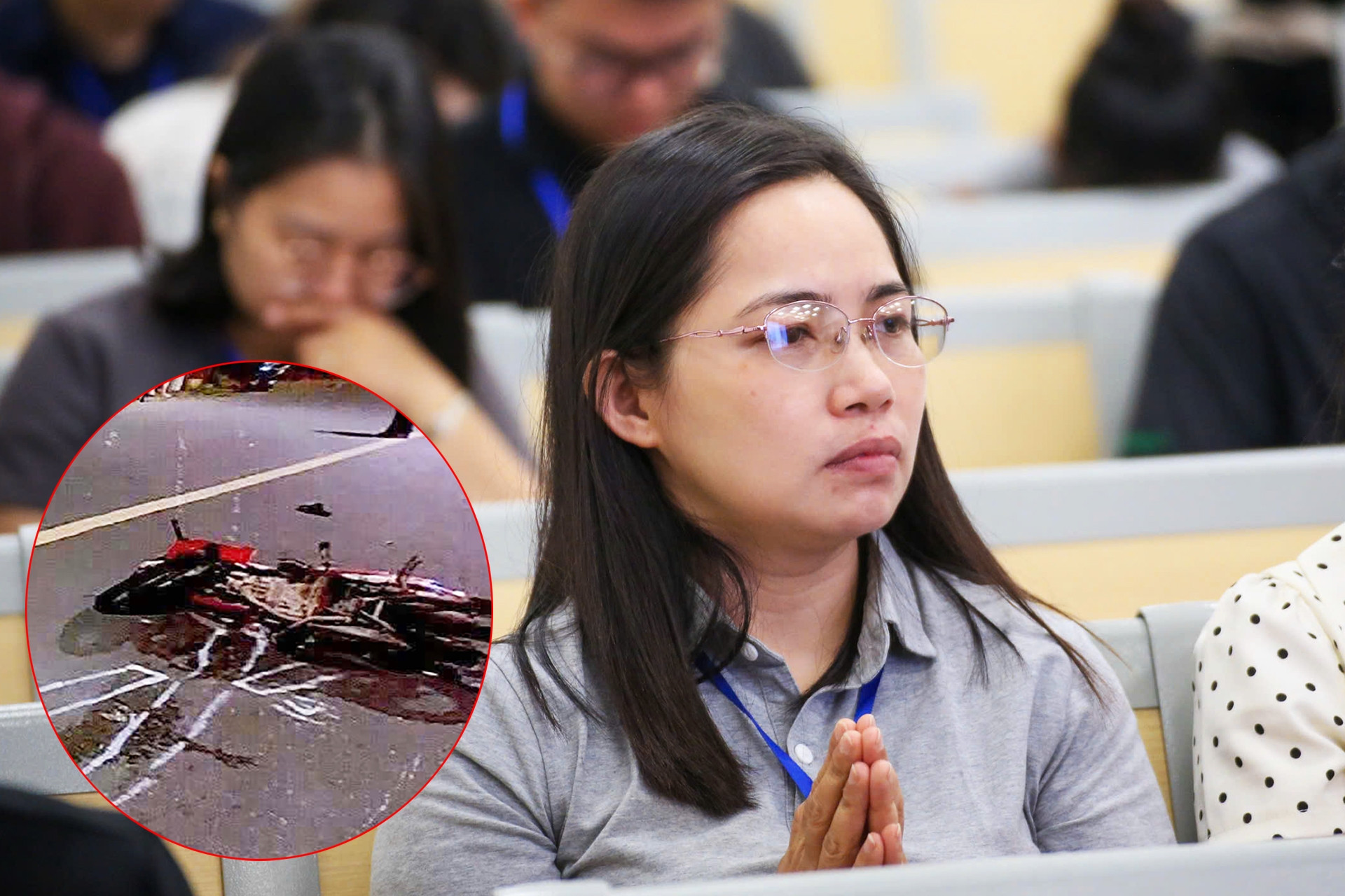 Học viên ở Hà Nội ‘mắt đỏ hoe' xem clip tình huống tai nạn trước khi thi bằng lái ô tô