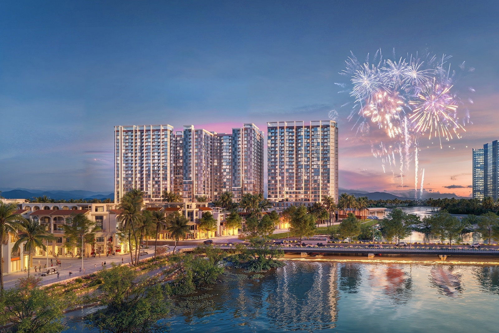 Kiệt tác tầm nhìn từ tháp Onsen 3: Thu trọn mỹ cảnh sông, biển, pháo hoa rực rỡ