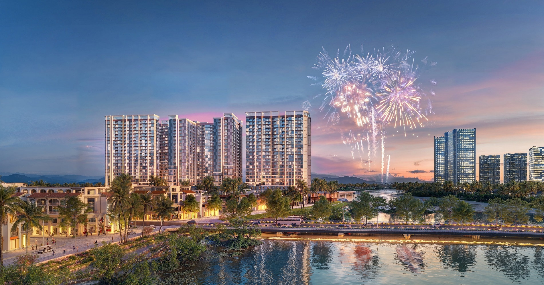 Kiệt tác tầm nhìn từ tháp Onsen 3: Thu trọn mỹ cảnh sông, biển, pháo hoa rực rỡ