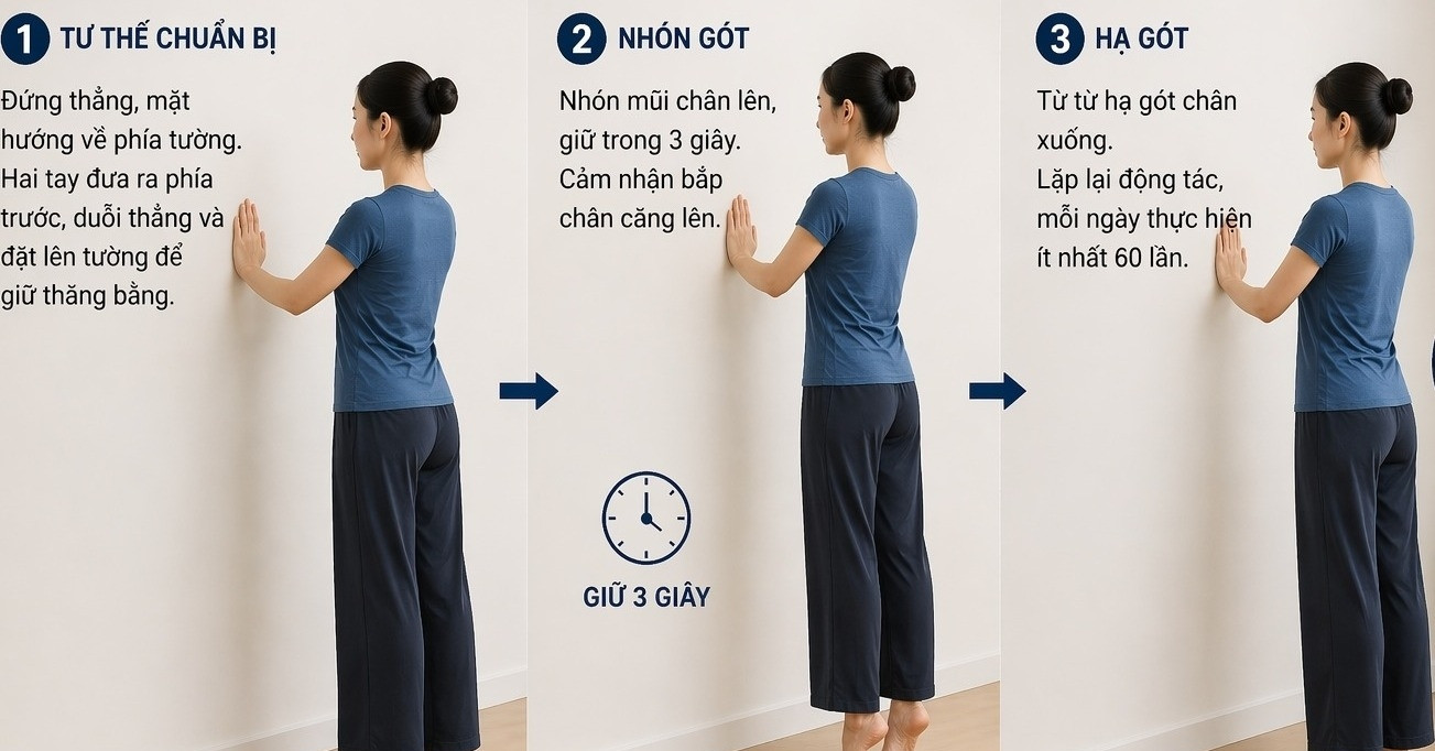 Nhón gót chân đúng cách, lợi ích lớn cho não, xương và đường huyết